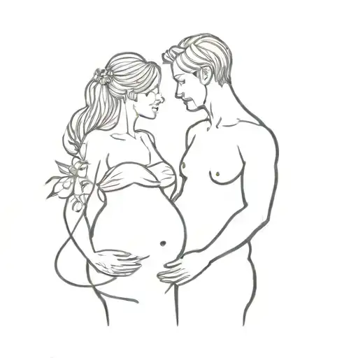 couple, life, maternity, link tattoo design idea