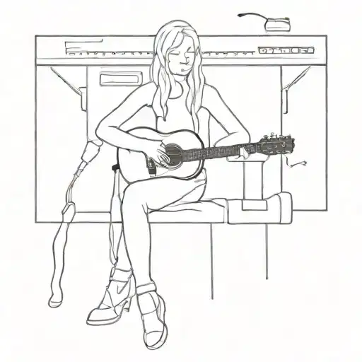  lineart with a song waiting room by phoebe bridgers  tattoo design idea