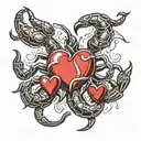 scorpion with heart  tattoo design idea