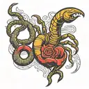 scorpion with heart  tattoo design idea