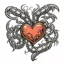 scorpion with heart  tattoo design idea