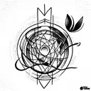 Mixture between abstract and neotraditional half sleeve with these aspects: nature, travel, knowledge, personal growth tattoo design idea