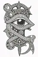 Ankh Symbol with eye tattoo design idea