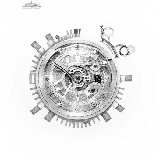 Number transformed into a mechanical clockwork tattoo design idea