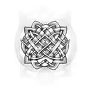 Celtic knotwork intertwined with a silhouette of Edinburgh Castle tattoo design idea