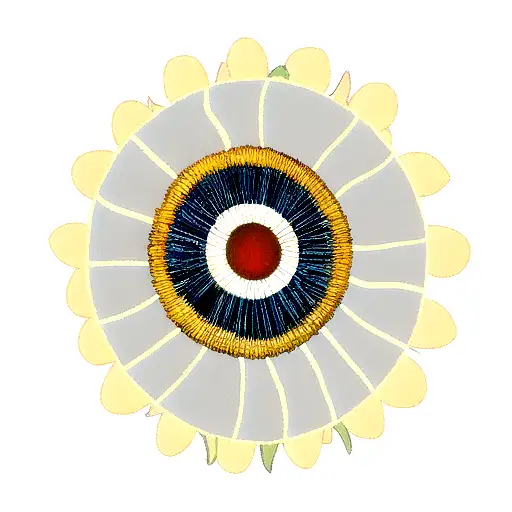 philippines sun with daisy flower tattoo design idea