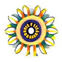 philippines sun with daisy flower tattoo design idea
