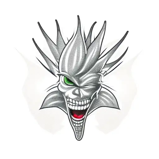 anthropomorphic chili pepper with spiked hair tattoo design idea