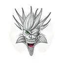 anthropomorphic chili pepper with spiked hair tattoo design idea