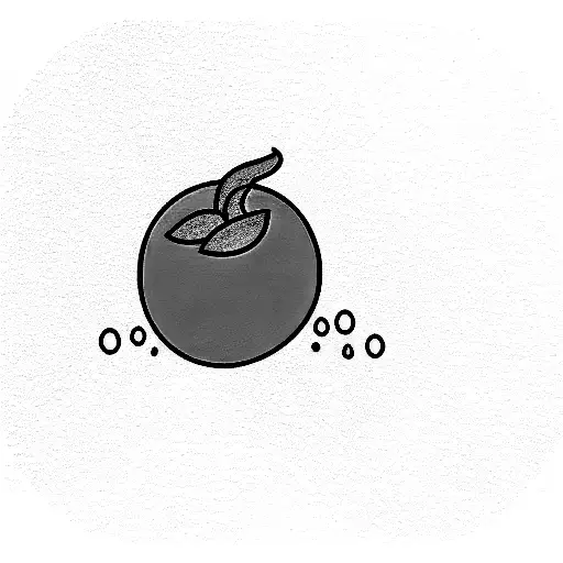 orange with an R sticker tattoo design idea