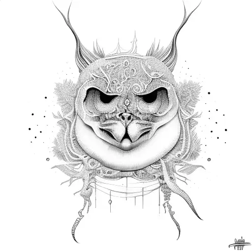 surreal impossible shapes tattoo design idea