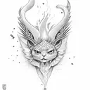 card ace on fire tattoo design idea