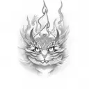 card ace on fire tattoo design idea