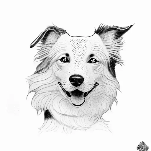 border collie tattoo design idea