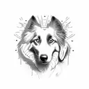 border collie tattoo design idea