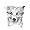 border collie tattoo design idea