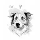 border collie tattoo design idea