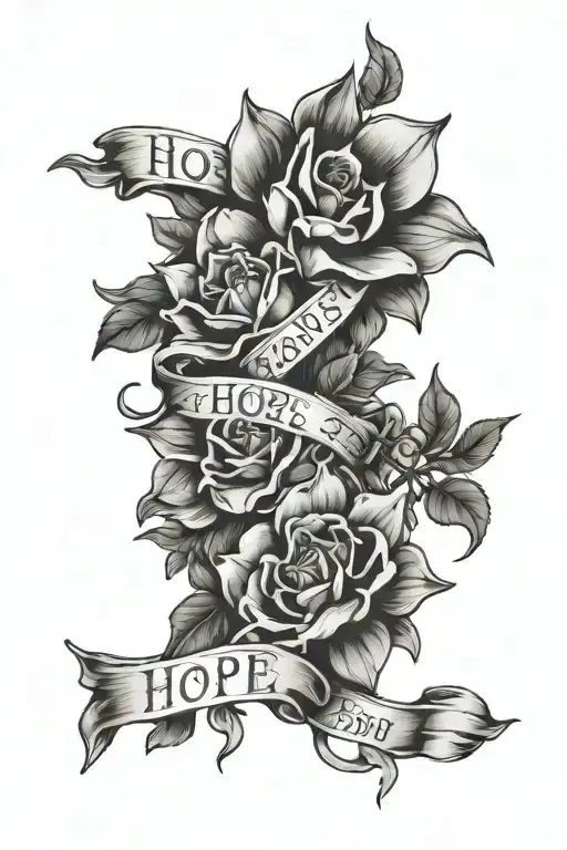 Hope hold on pain ends tattoo design idea