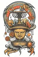 disc golf basket tattoo design idea