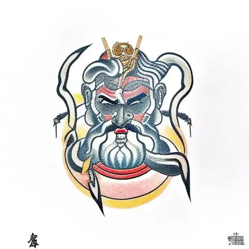 zeus with lightning  tattoo design idea