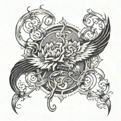 amazing grace circle tattoo design idea