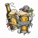 beer and wine  tattoo design idea