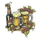 beer and wine  tattoo design idea