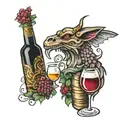 beer and wine  tattoo design idea