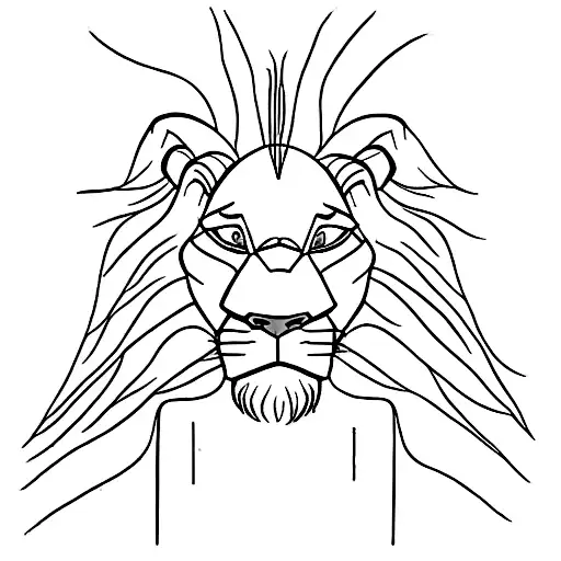 The forehead of SImba from the lion king with the paint on the forehead tattoo design idea