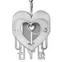 heart lock and key contains the initials C W T tattoo design idea