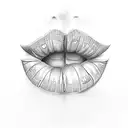 lips and money  tattoo design idea