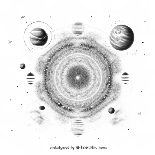 starry sky, three brother,planets,meadow tattoo design idea