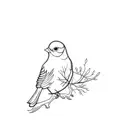 a bird on a branch tattoo design idea
