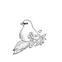 a bird on a branch tattoo design idea