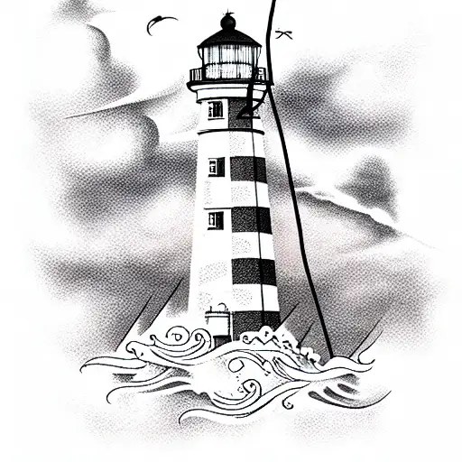 Lighthouse on кщсл tattoo design idea