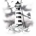 Lighthouse on кщсл tattoo design idea