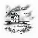 Lighthouse on кщсл tattoo design idea