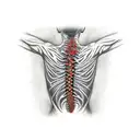 create me a spine tatto. From the line of hair to the last spinal cord. It will have leaves, like brunches but rotten. i tattoo design idea