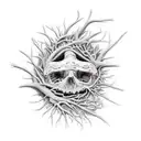 create me a spine tatto. From the line of hair to the last spinal cord. It will have leaves, like brunches but rotten. i tattoo design idea