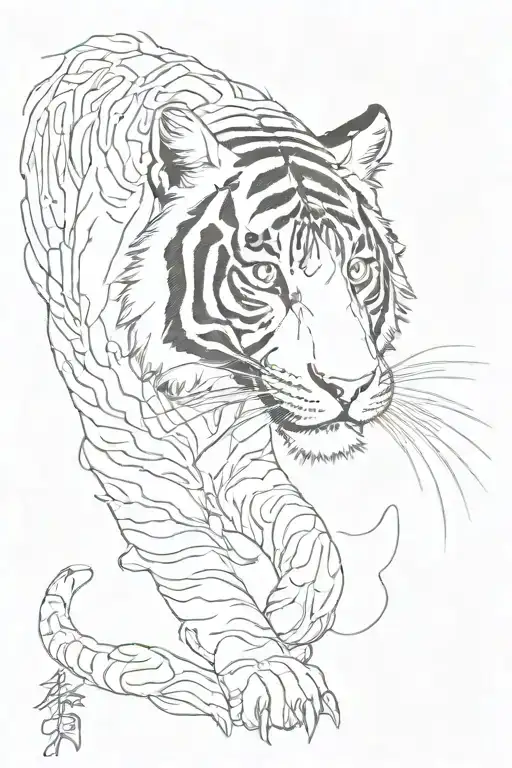 Pectoral Tiger Inspired tattoo design idea