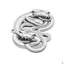 two snakes eating mouse tattoo design idea