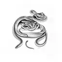 two snakes eating mouse tattoo design idea