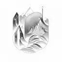  "The contours of Poland with the upper part covered by a stylized version of the Northern Lights. Inside the figure, I  tattoo design idea