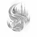  "The contours of Poland with the upper part covered by a stylized version of the Northern Lights. Inside the figure, I  tattoo design idea
