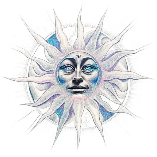 sun, Sunbeams, Jungle, god  tattoo design idea