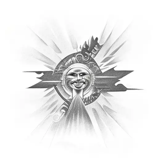 Sunbeams, Jungle, god  tattoo design idea