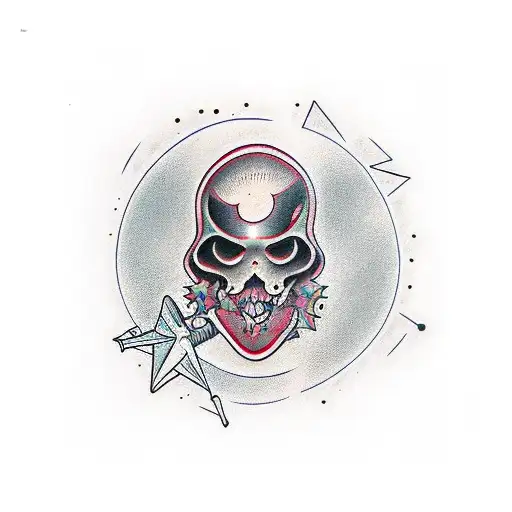 labbra con occhio all'interno tattoo design idea