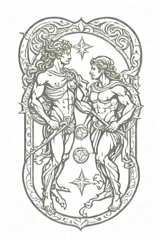 gemini zodiac sign tattoo design idea