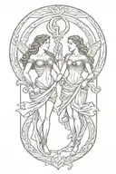 gemini zodiac sign tattoo design idea