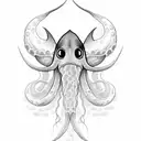 giant squid tattoo design idea